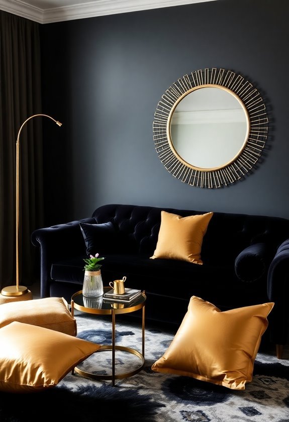 luxurious fabric and metal