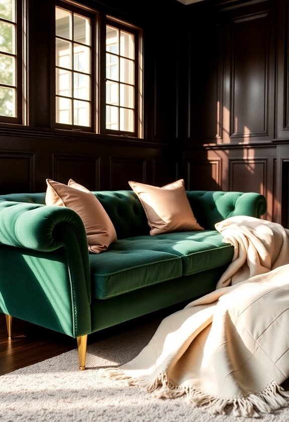 luxurious velvet couch comfort