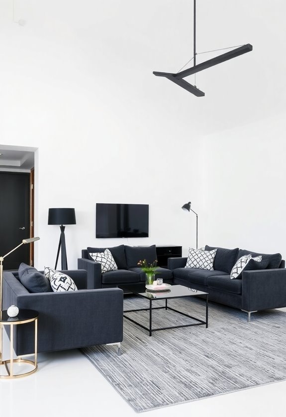 monochrome cozy interior design