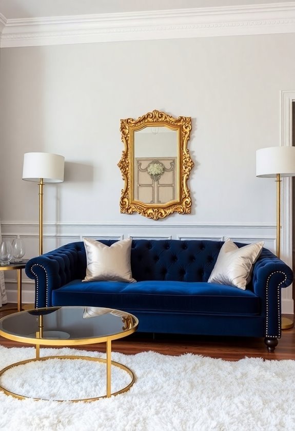 navy with gold highlights