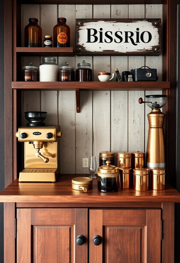 retro coffee bar setup