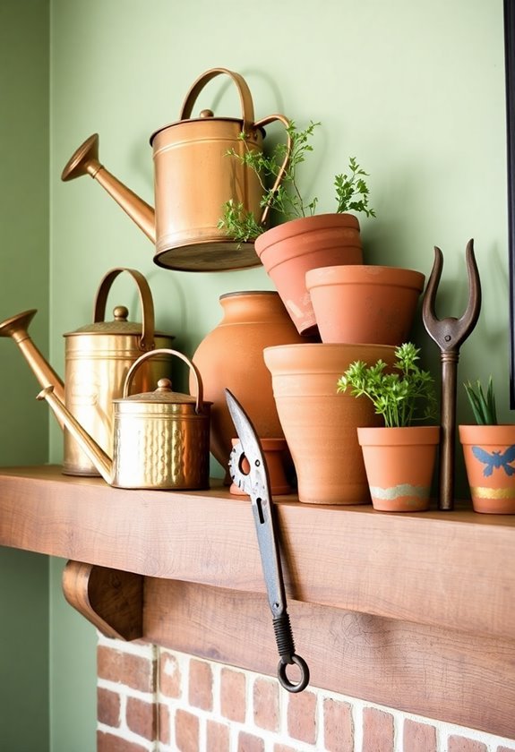 rustic garden tool decor