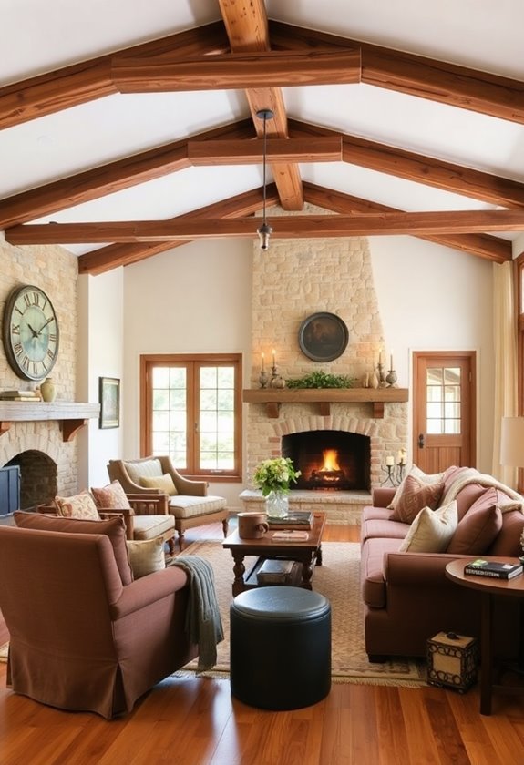 rustic wooden ceiling beams