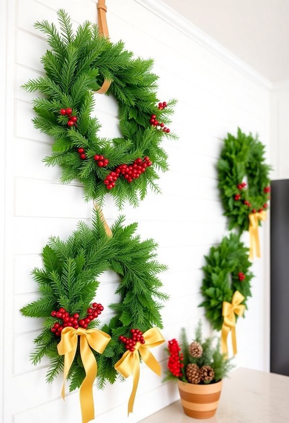 seasonal decorative wreath assortments