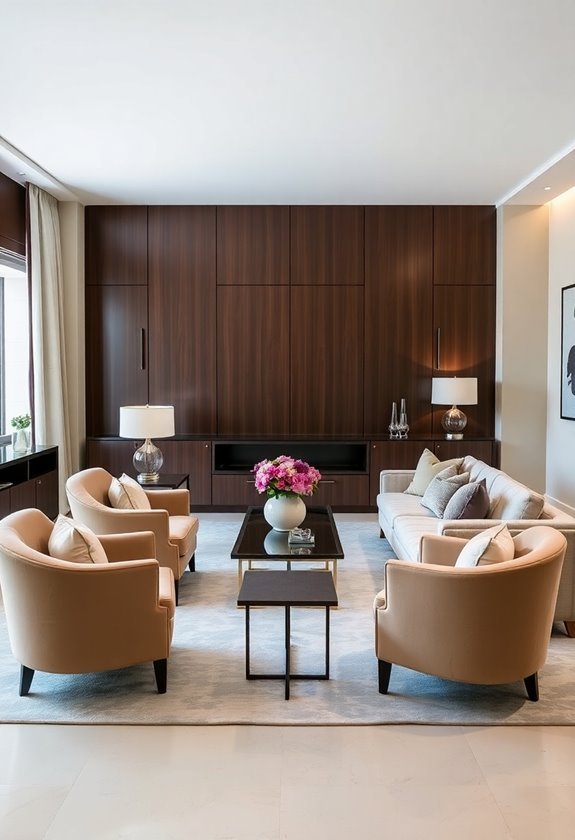 seating arrangement in livingroom