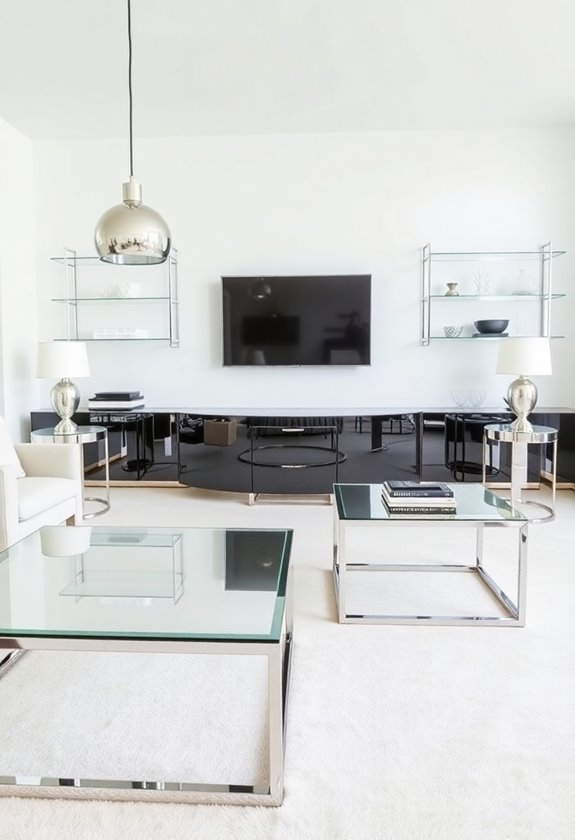 sleek chrome and glass