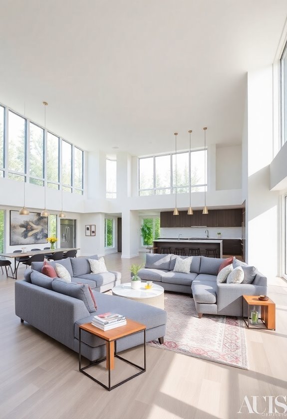 spacious interconnected living spaces