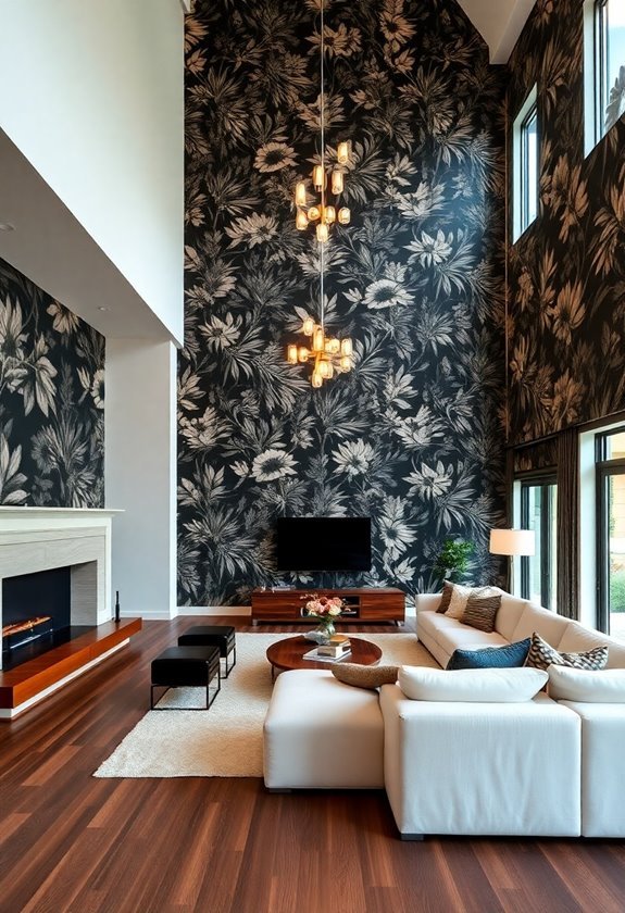 statement wallpaper full height