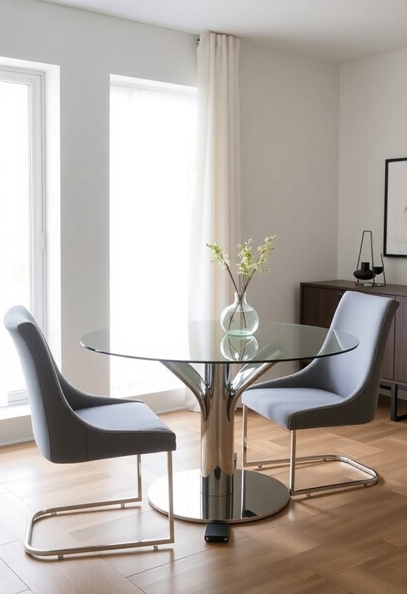 stylish chrome dining furniture
