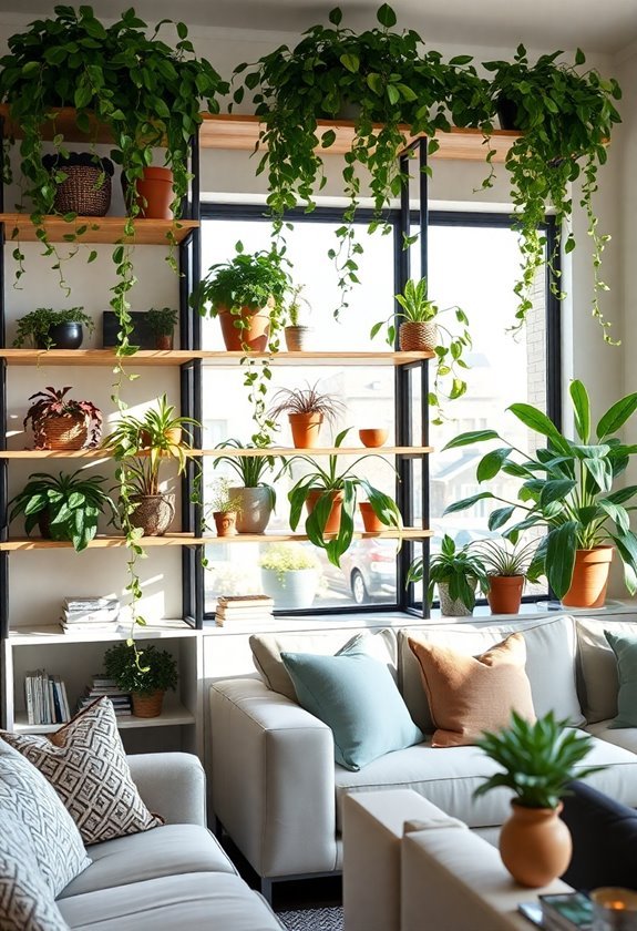 stylish plants on display