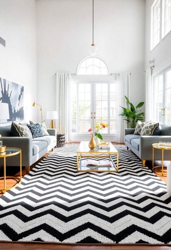 stylish zigzag design rugs