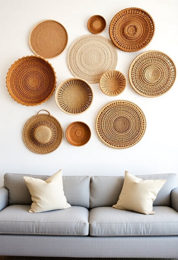textured basket art display