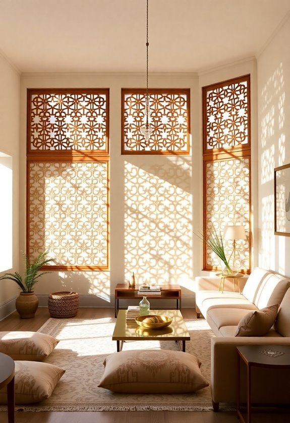 traditional decorative wooden grilles
