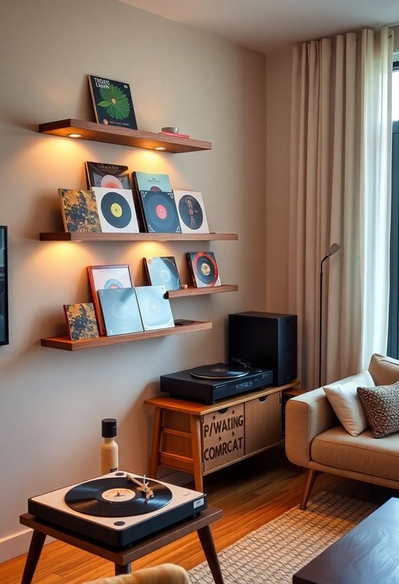 vinyl record showroom corner